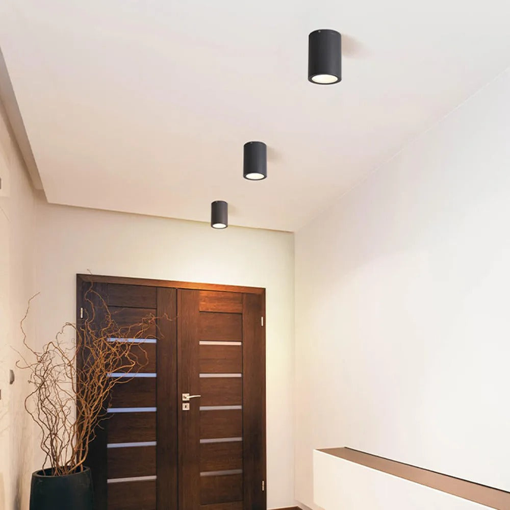 Ray Modern Cylindrical Flush Mount Ceiling Light Metal Glass