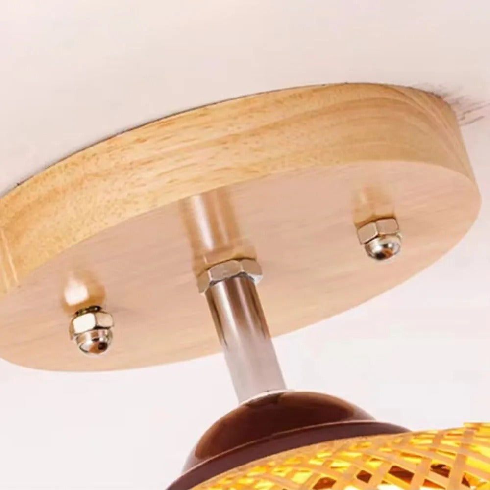 Ritta Ritta Flush Mount Rattan Ceiling Light, Living Room - Letslighting