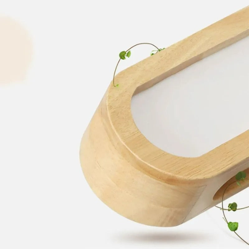 Muto Rectangular Wooden Energy Saving Oblong Wall Lamp