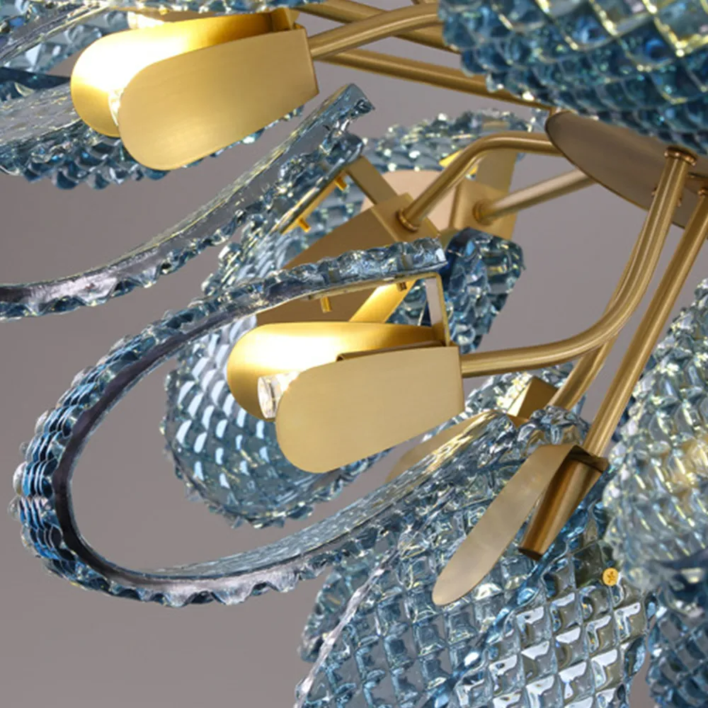 Valentina Vintage Art Deco Glass Chandelier Living Room - Letslighting