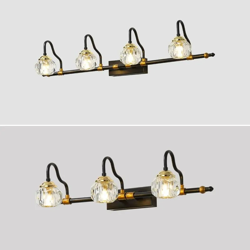 Kristy Vintage Crystal Globe Vanity Wall Lamp Bathroom - Letslighting