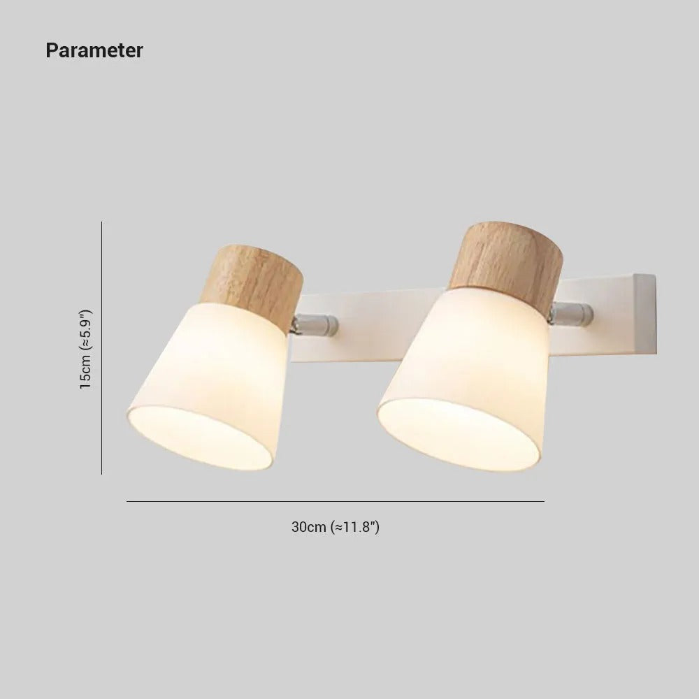 Muto Wall Lamp Nordic Vanity Mirror Front Wood Glass Basement - Letslighting