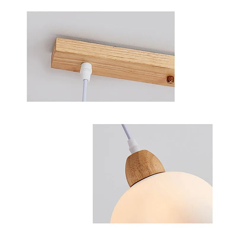 Muto Minimalist Flower Acrylic Wood Pendant Light