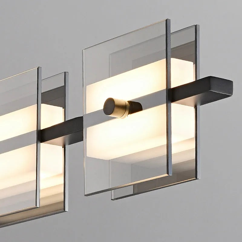 Arisha Modern Nordic Linear Copper Glass Pendant Light Brass - Letslighting