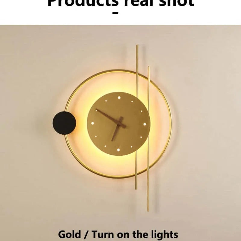 Arisha Wall Lamp Clock & Iron & Acrylic