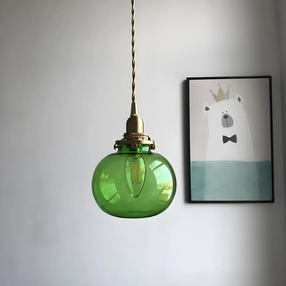 Valentina Retro Oval Glass Metal Pendant Light - Letslighting