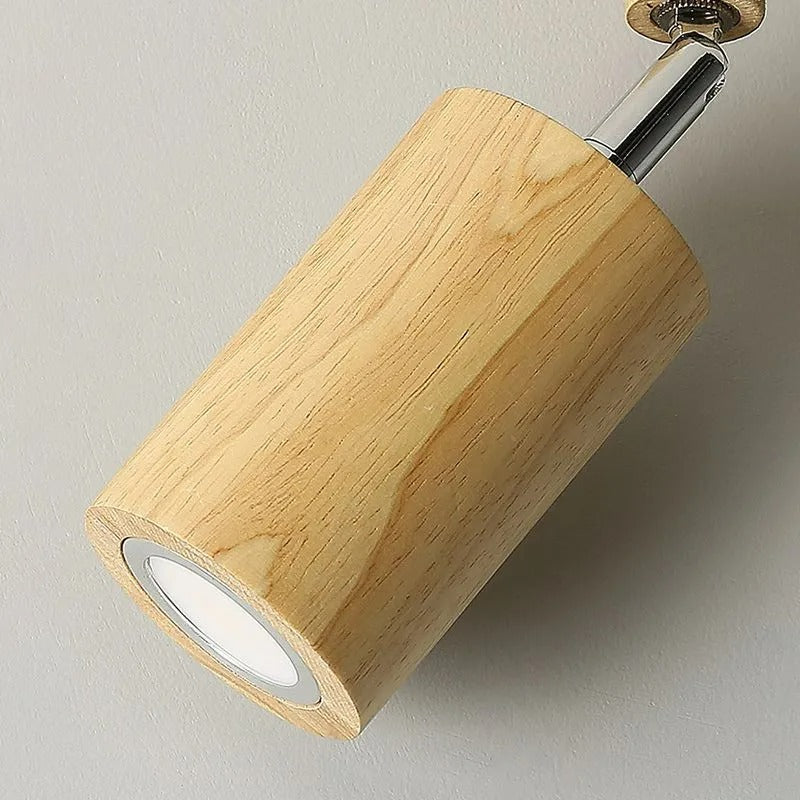 Muto Modern LED Adjustable Ceiling Spotlight, Wood - Letslighting