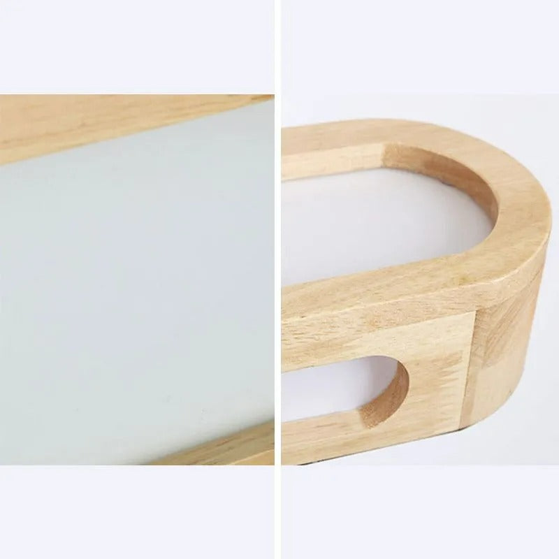 Muto Rectangular Wooden Energy Saving Oblong Wall Lamp