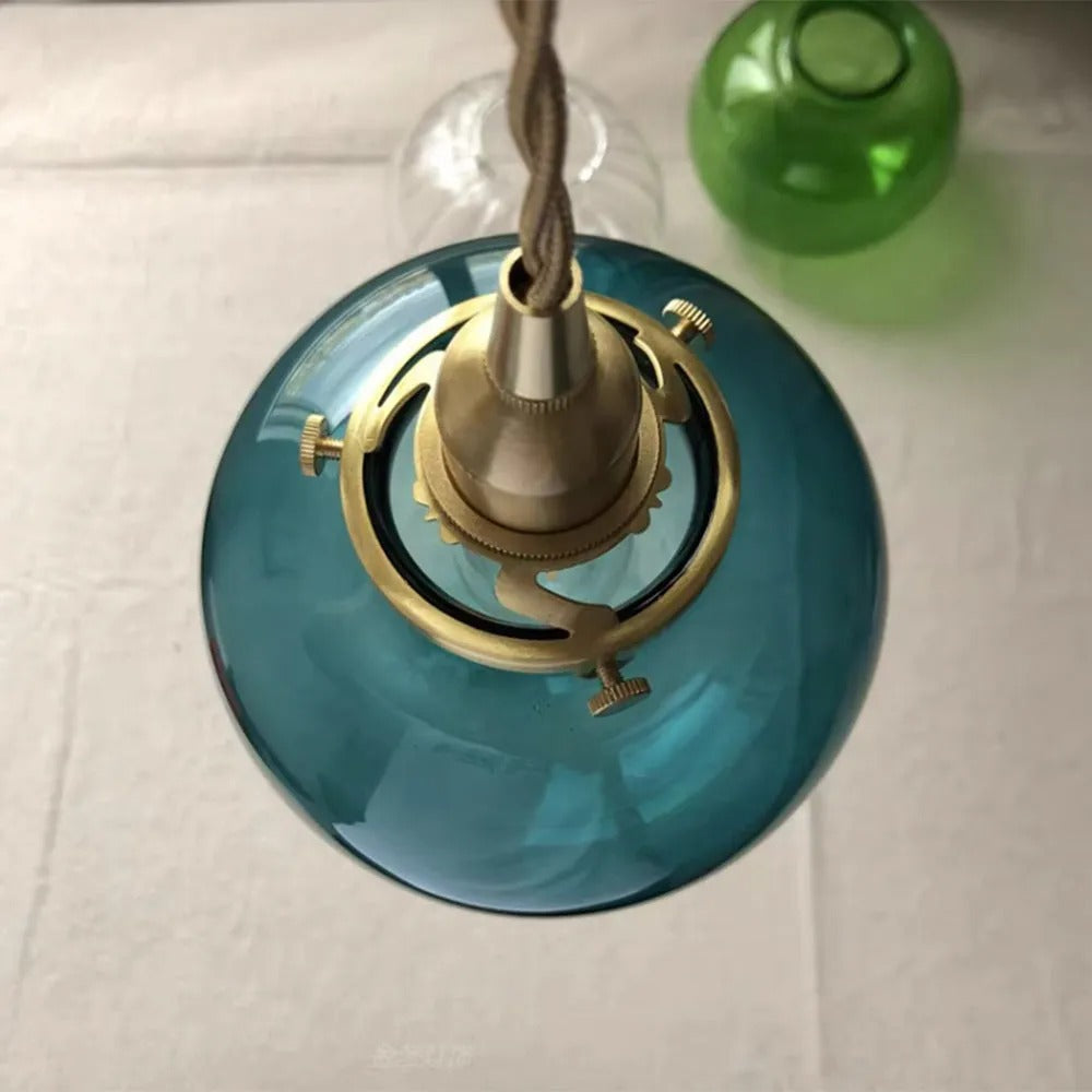 Valentina Retro Oval Glass Metal Pendant Light - Letslighting