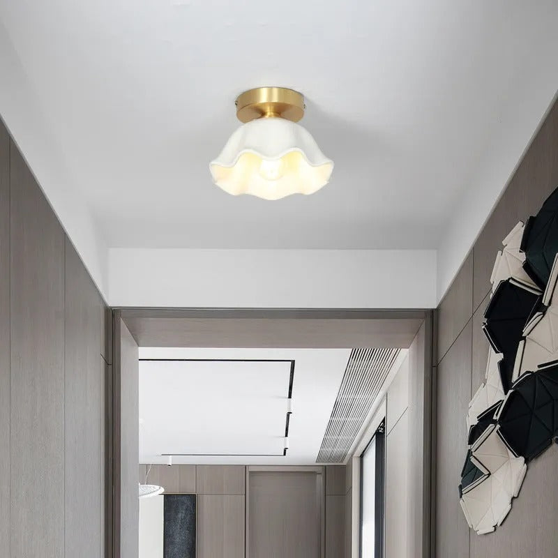 Arisha Retro Metal Flush Mount Brass Ceiling Light