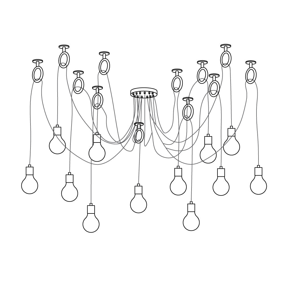 Lustra Chandelier Industrial Spider Bulb Hanging - Letslighting
