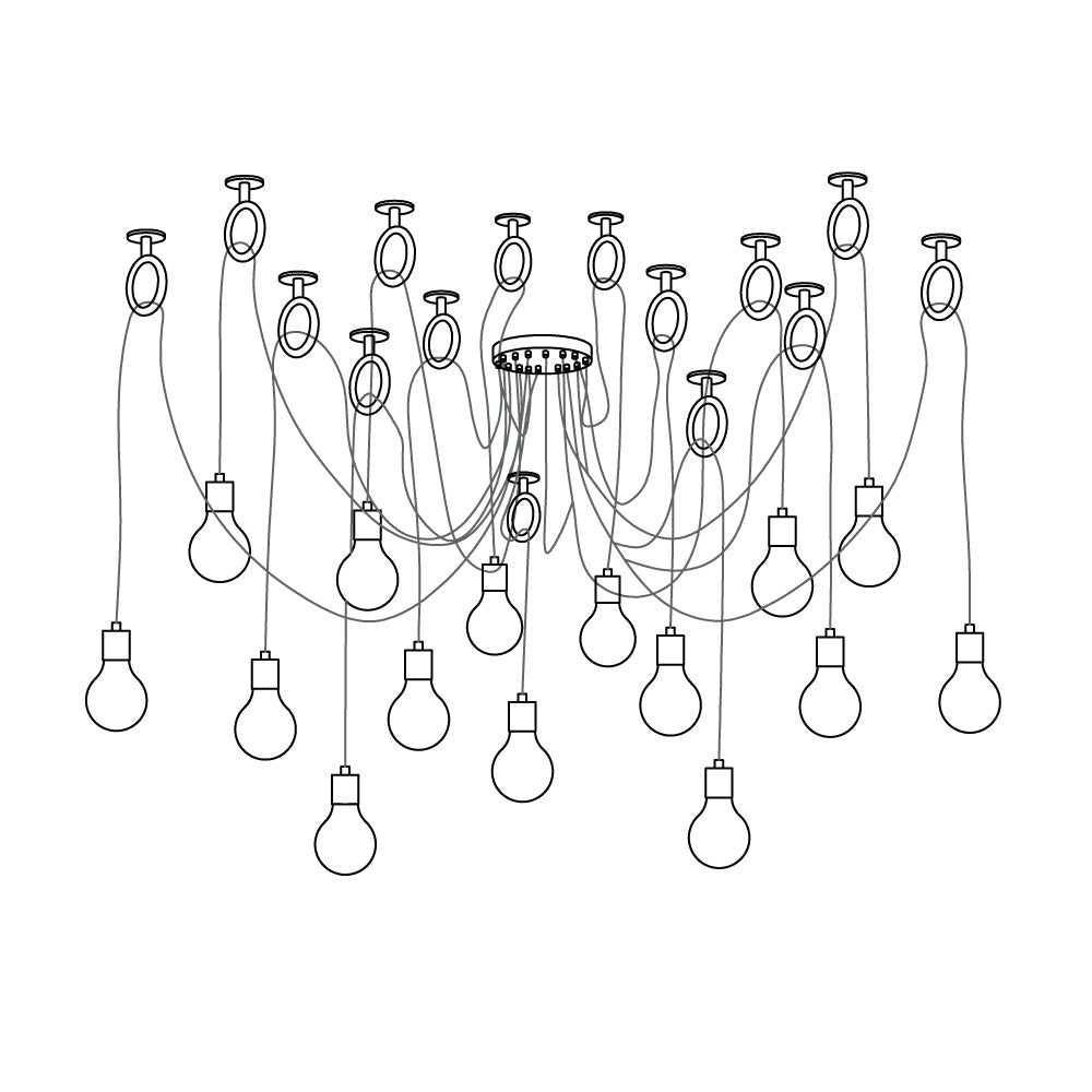 Lustra Chandelier Industrial Spider Bulb Hanging - Letslighting