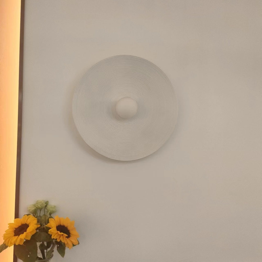 Aria Modern Round Indoor Wall Lamp Wood Bedroom Living Room