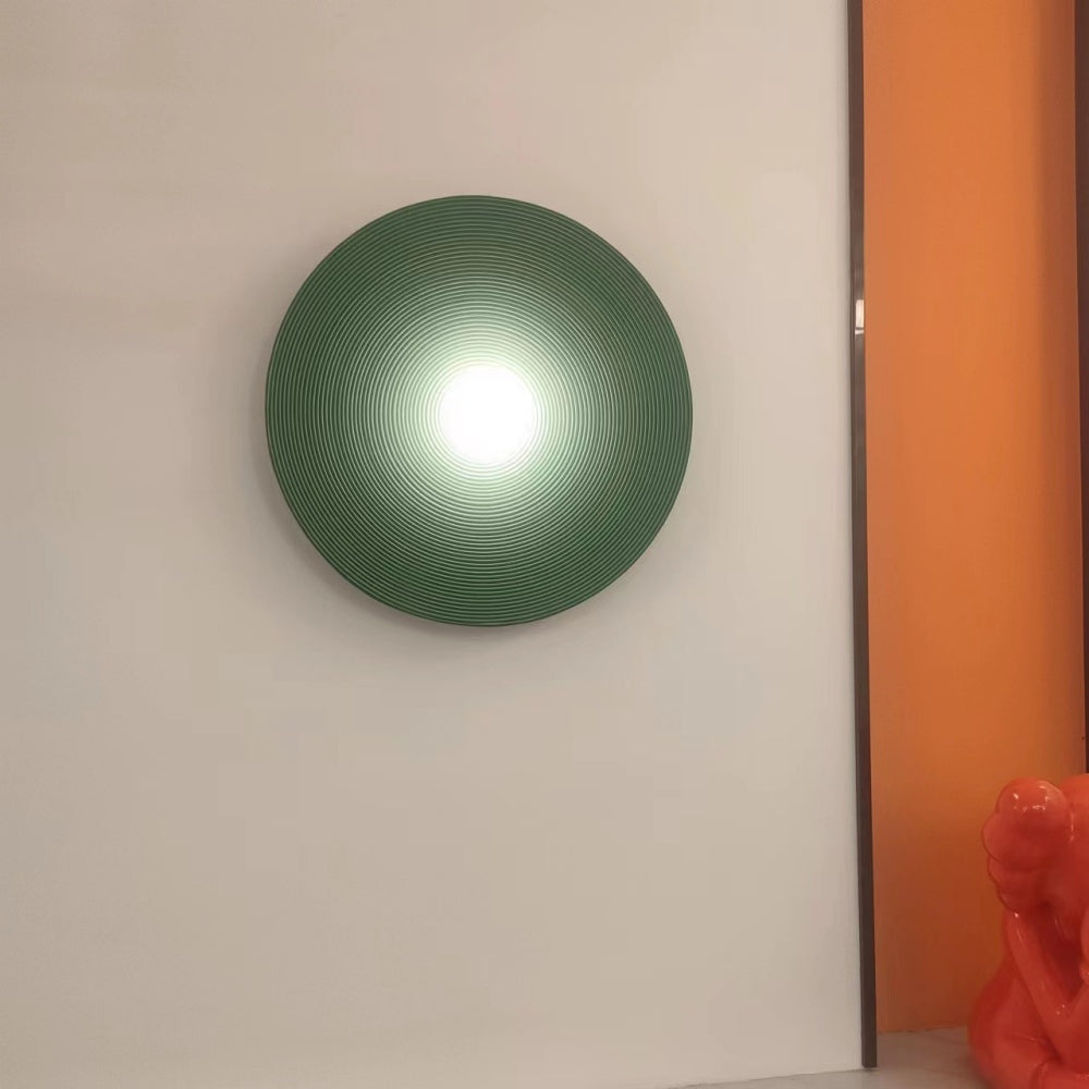 Aria Modern Round Indoor Wall Lamp Wood Bedroom Living Room