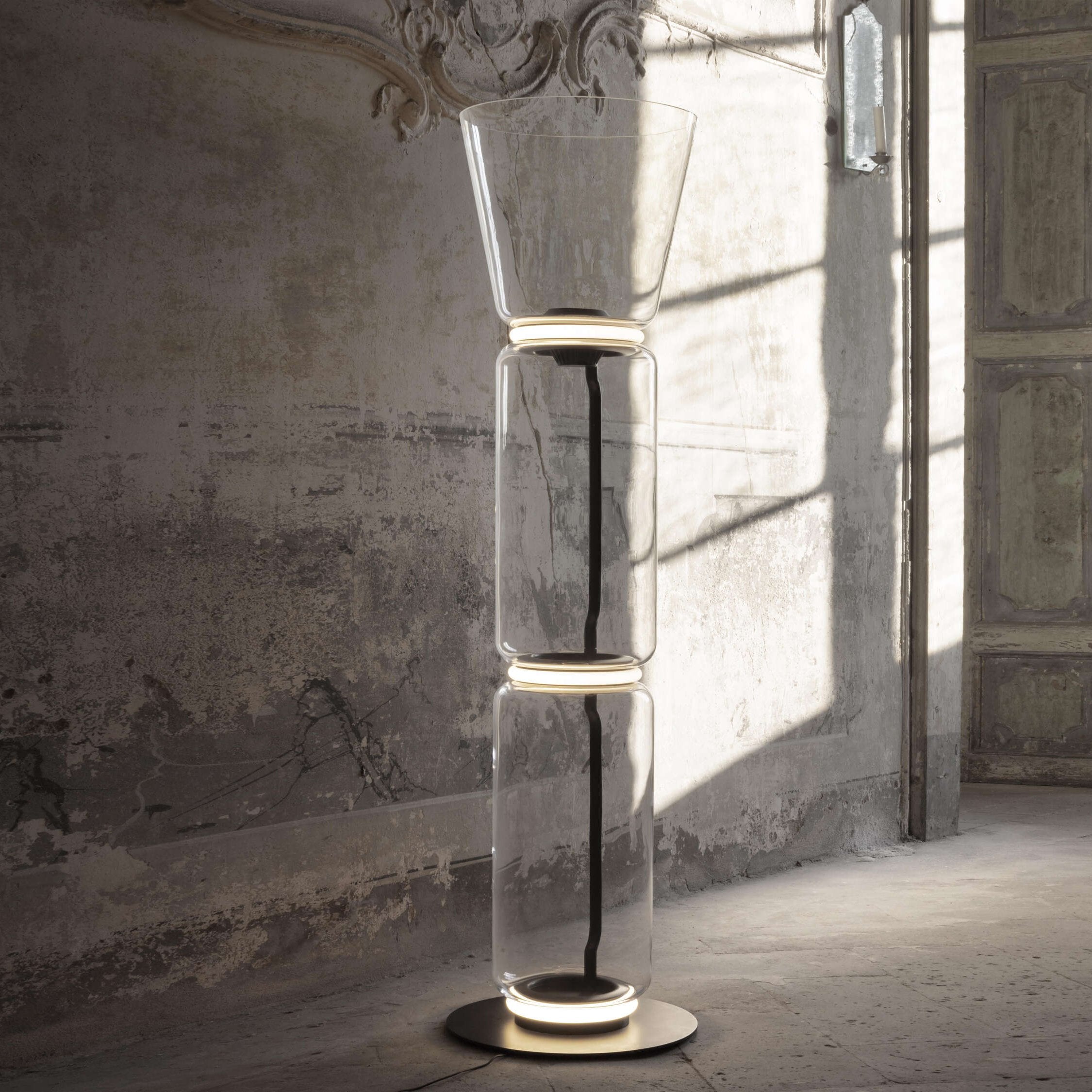 Lustra Floor Lamp Bamboo Glass - Letslighting