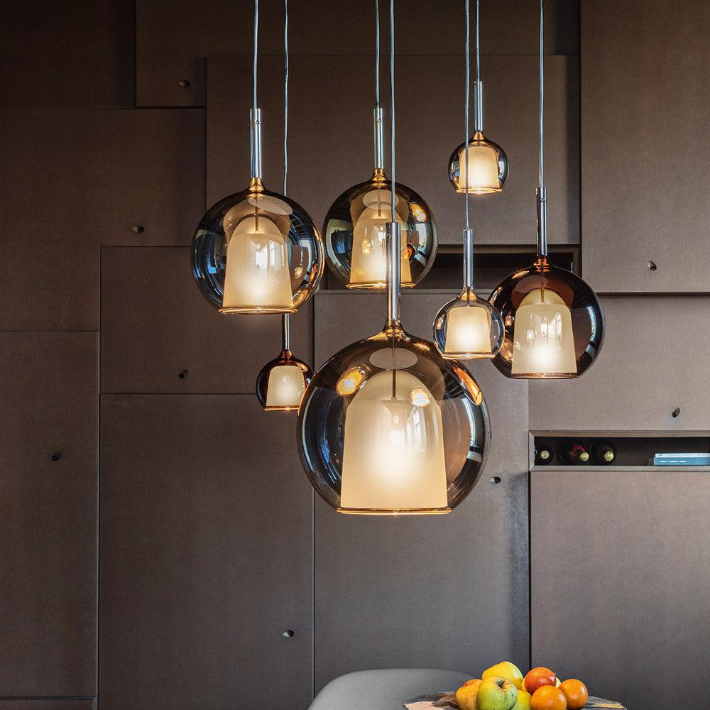 Lustra Pendant Lamp Smoked Glass Round - Letslighting