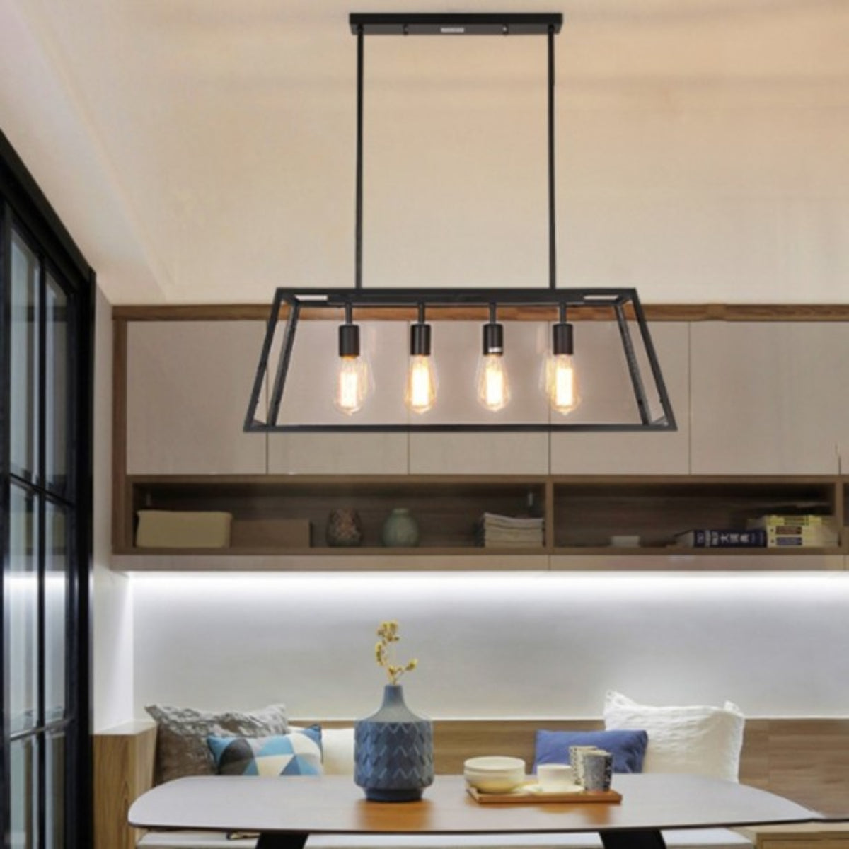Epoch Industrial LED Modern Pendant Light Glass Metal Kitchen Bedroom Living Room - Letslighting