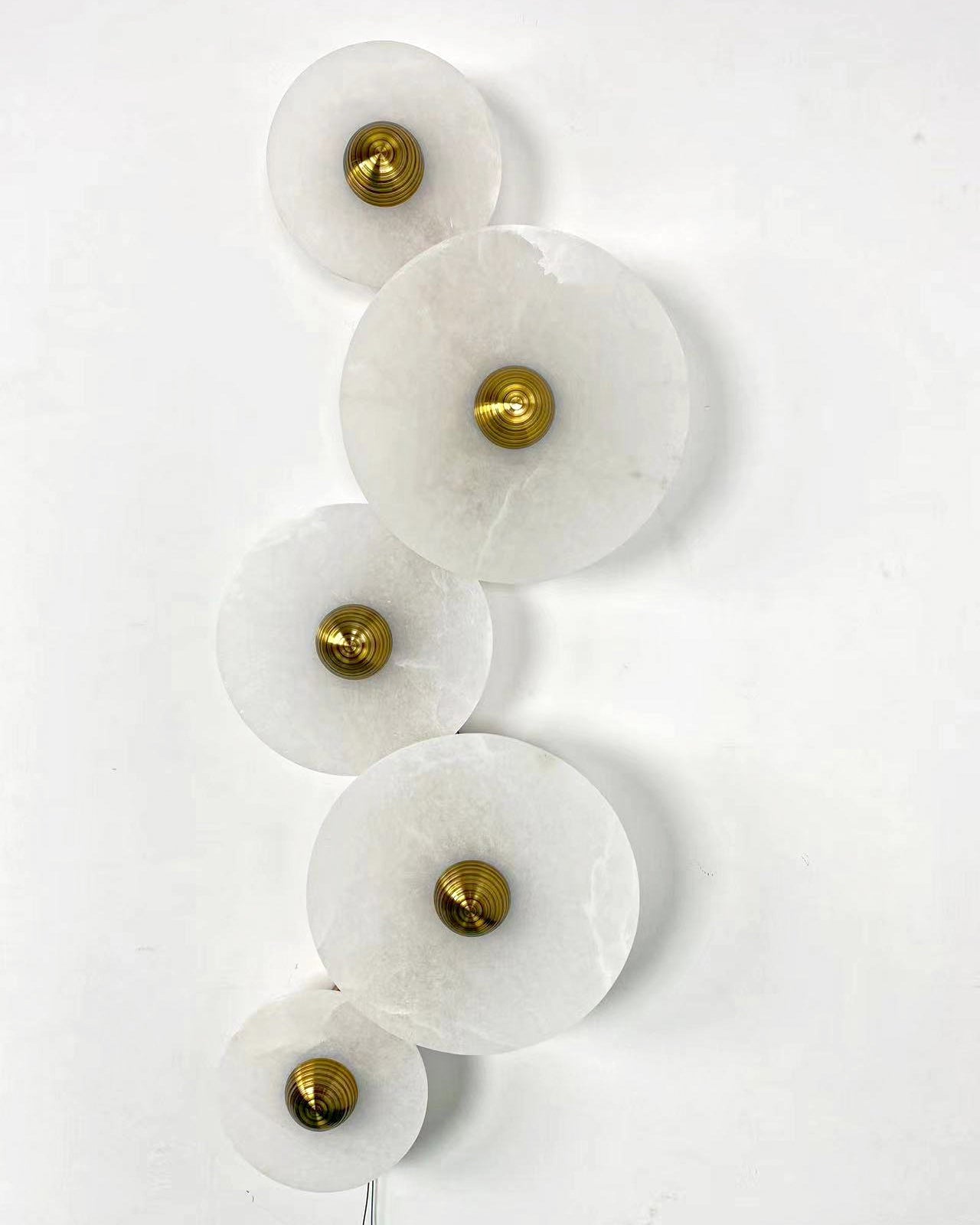 Round Wall Lamp Alabaster Cluster Trio - Letslighting