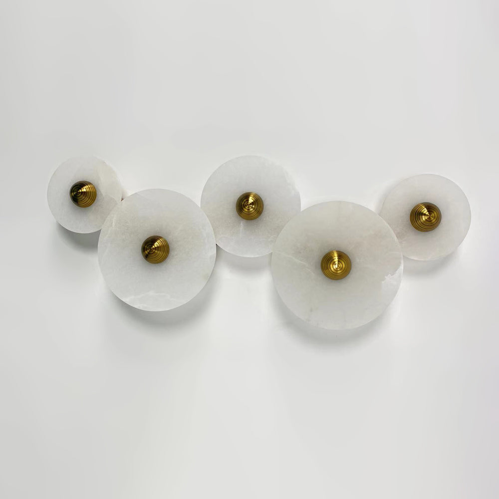 Round Wall Lamp Alabaster Cluster Trio - Letslighting