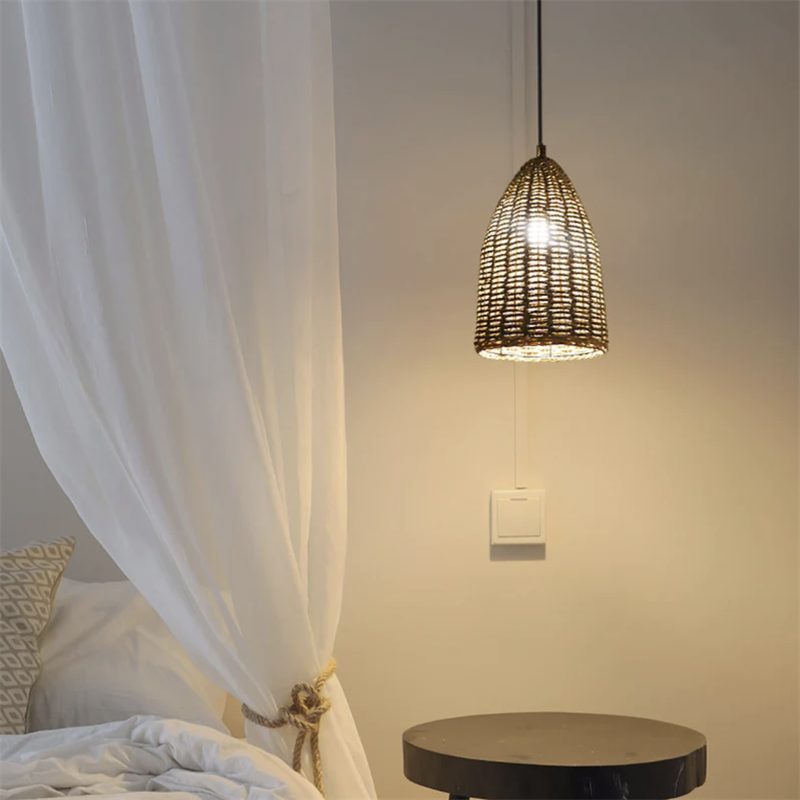 Ritta Retro Handmade Rattan Pendant Light Bedroom - Letslighting