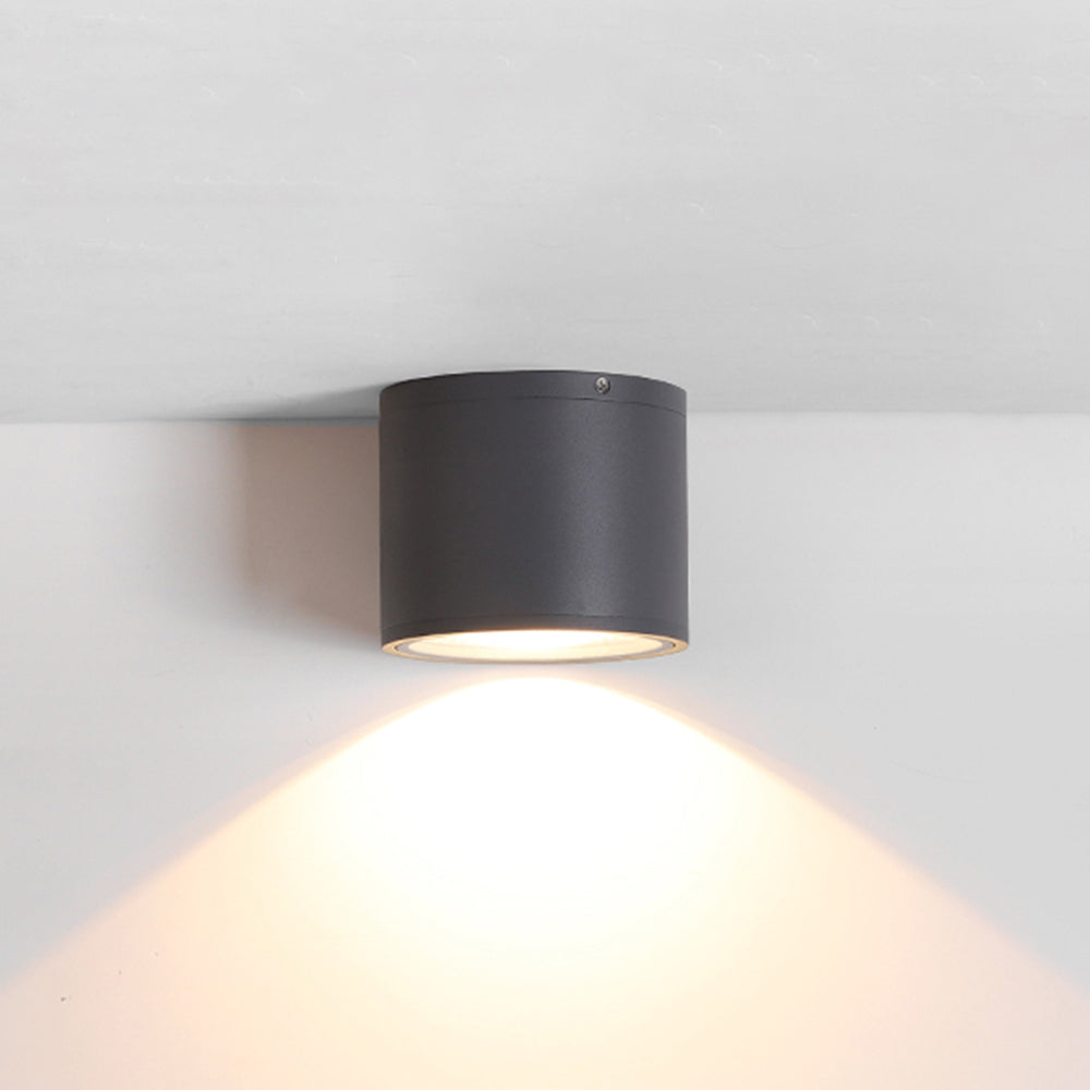 Ray Modern Cylindrical Flush Mount Ceiling Light Metal Glass
