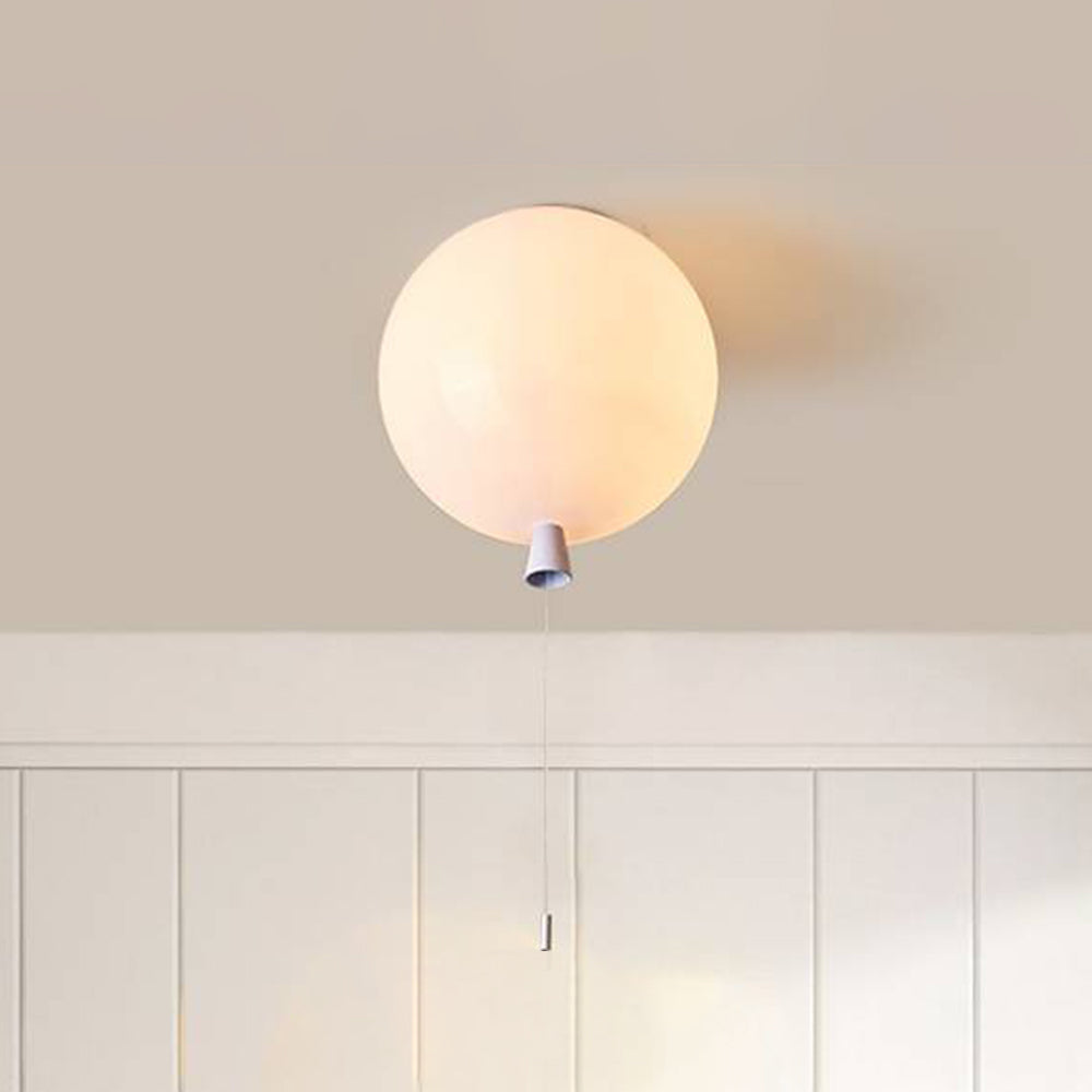 Aria Glossiness Ceiling Light Balloon Flush Mount Ceiling Light, Bedroom