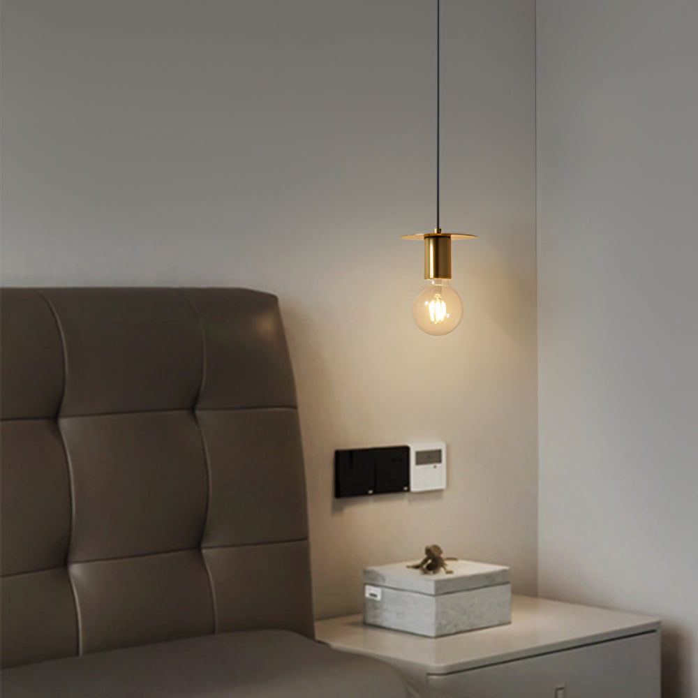Valentina Modern Simple Pendant Light Copper Walnut Bedroom Dining Room - Letslighting