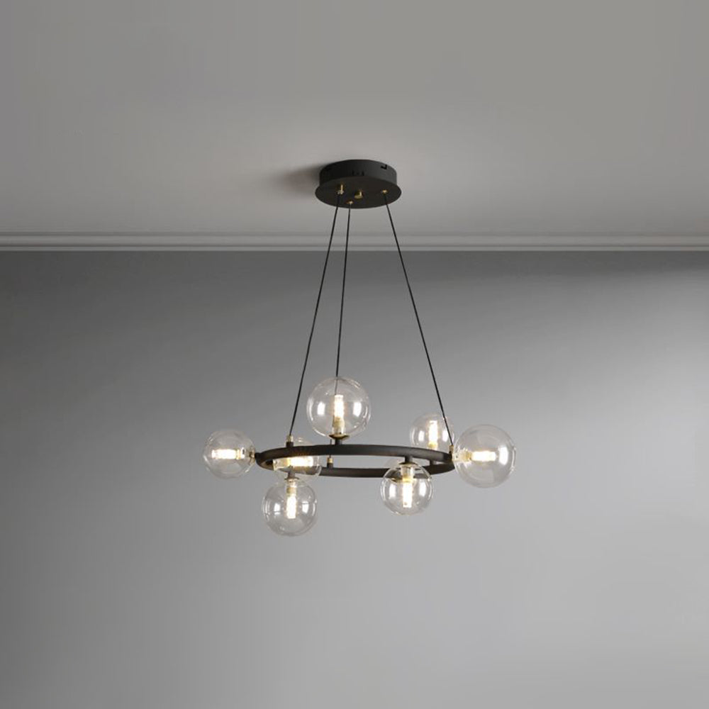 Valentina Modern Glass Globe Ring Chandelier - Letslighting