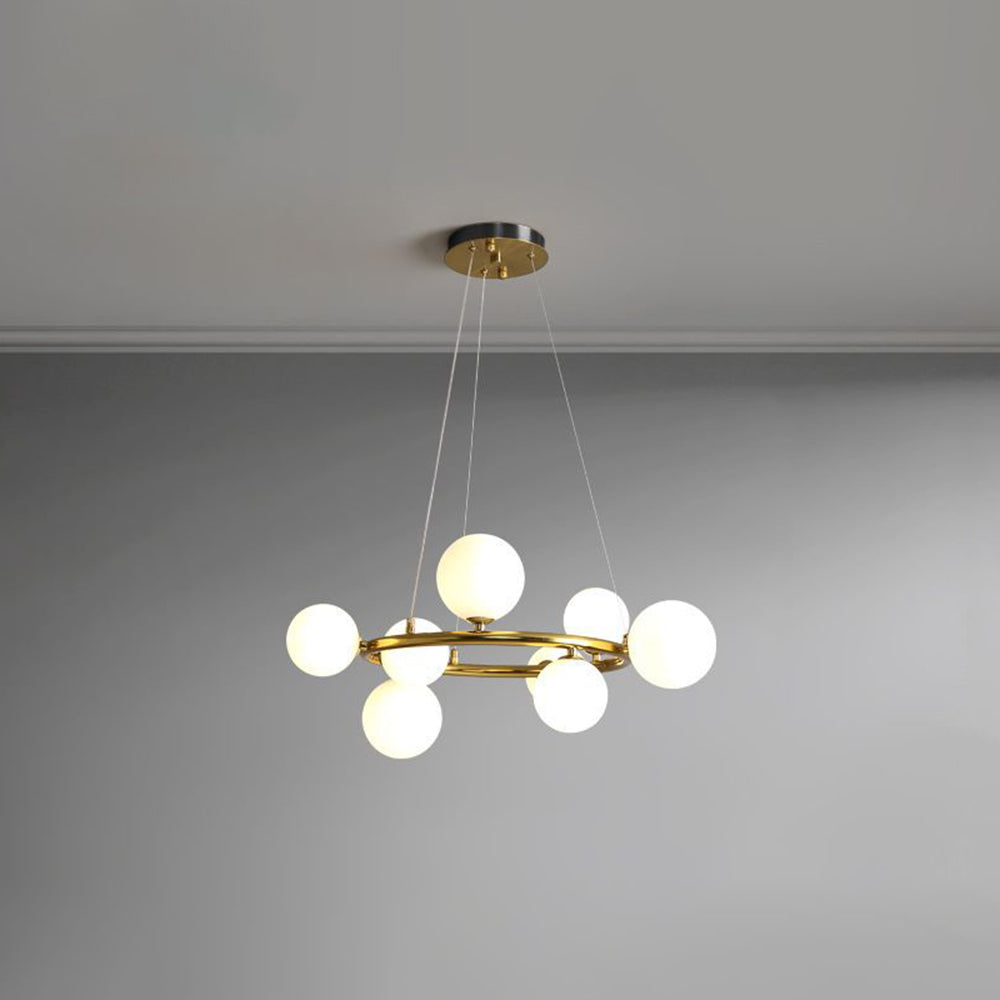 Valentina Modern Glass Globe Ring Chandelier - Letslighting