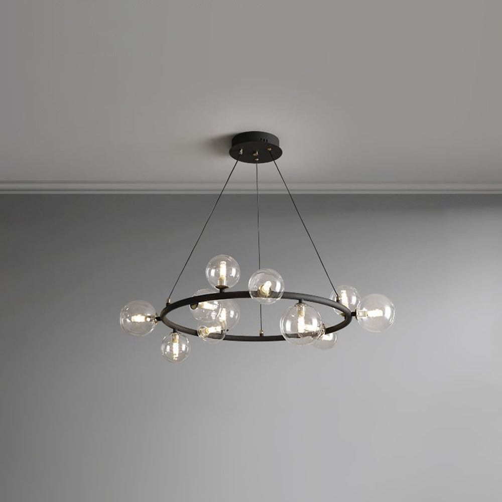 Valentina Modern Glass Globe Ring Chandelier - Letslighting
