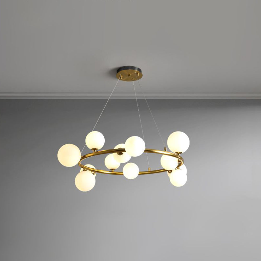 Valentina Modern Glass Globe Ring Chandelier - Letslighting