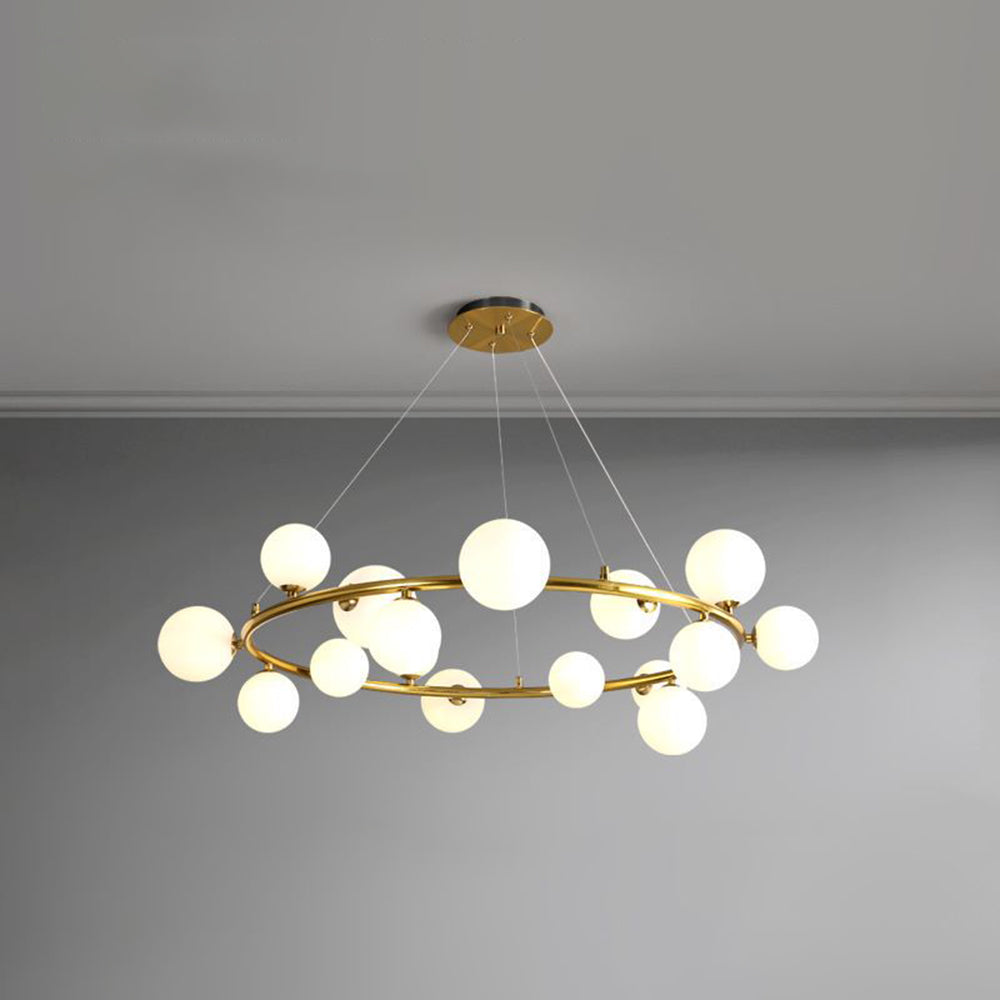 Valentina Modern Glass Globe Ring Chandelier - Letslighting