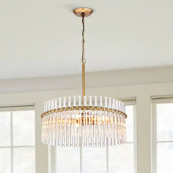 Kristy Modern Ring LED Pendant Lights Clear Glass Brass Living Room/Badroom - Letslighting