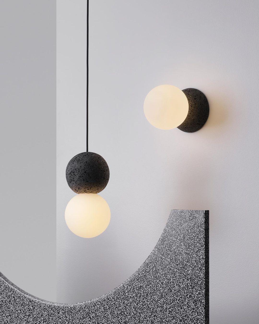 Lustra Wall Lamp Concrete Opal Glass - Letslighting