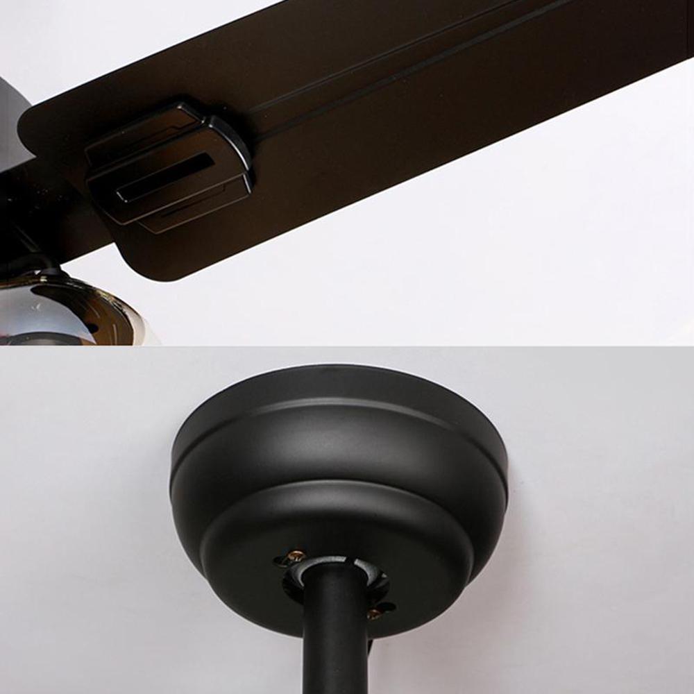 Zazoren Vintage Black Glass Ceiling Fan Light - Letslighting